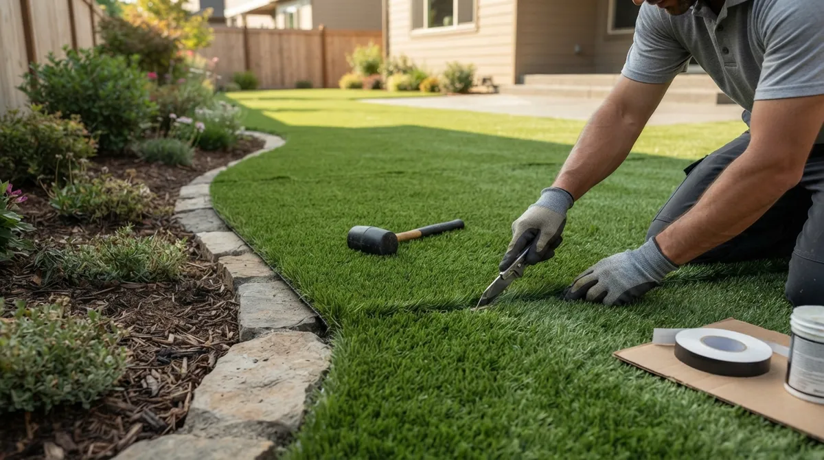 putting artificial grass