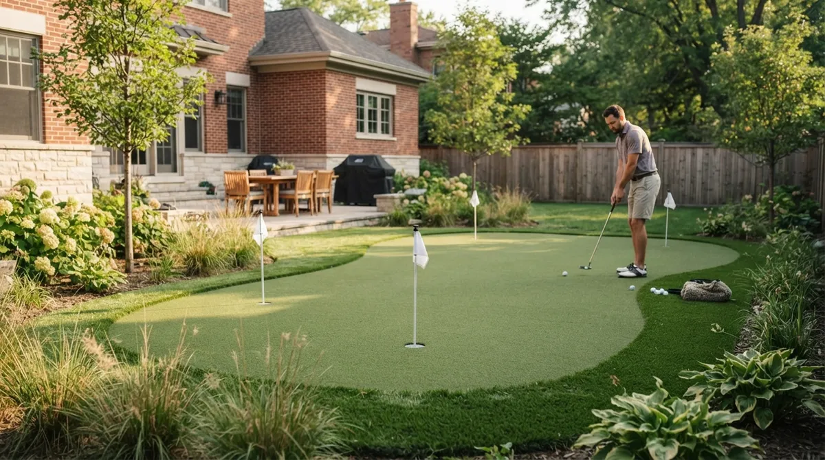 install putting green backyard