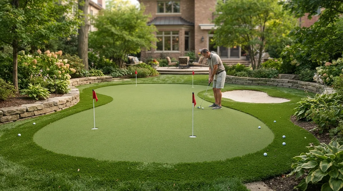 install putting green backyard
