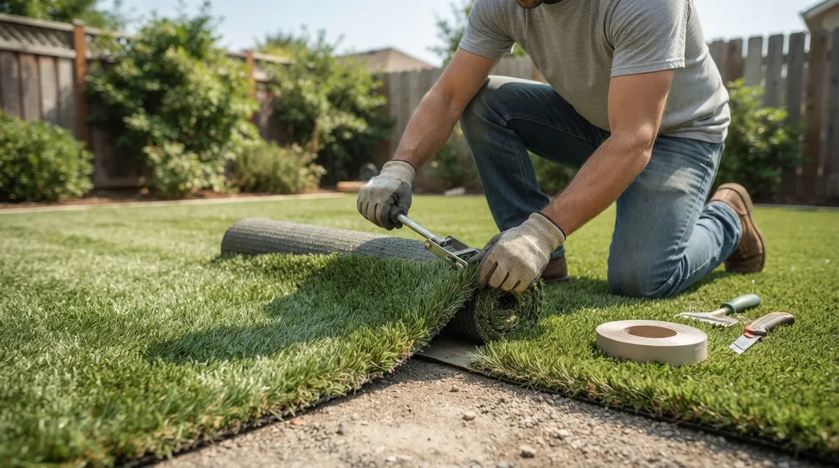 installing fake turf