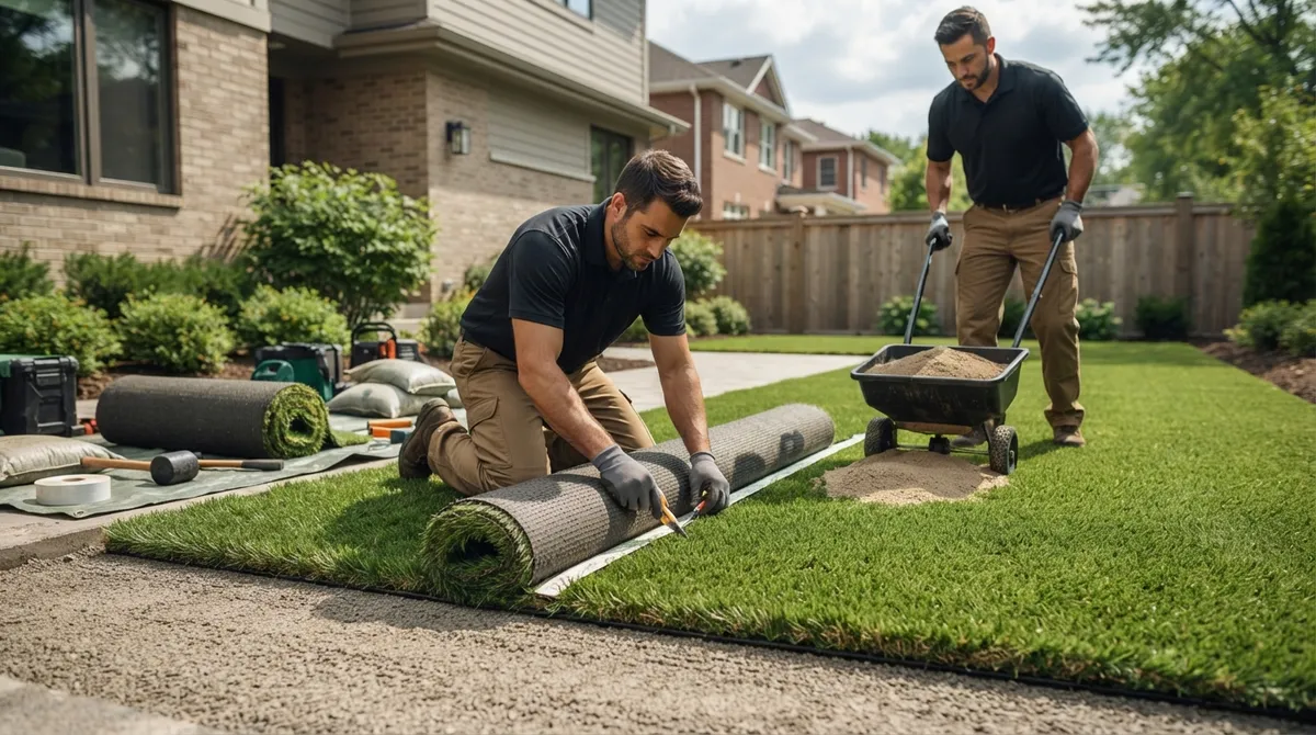 fake turf installation