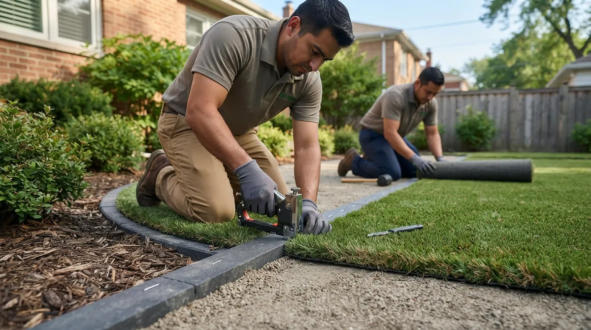 fake turf installation