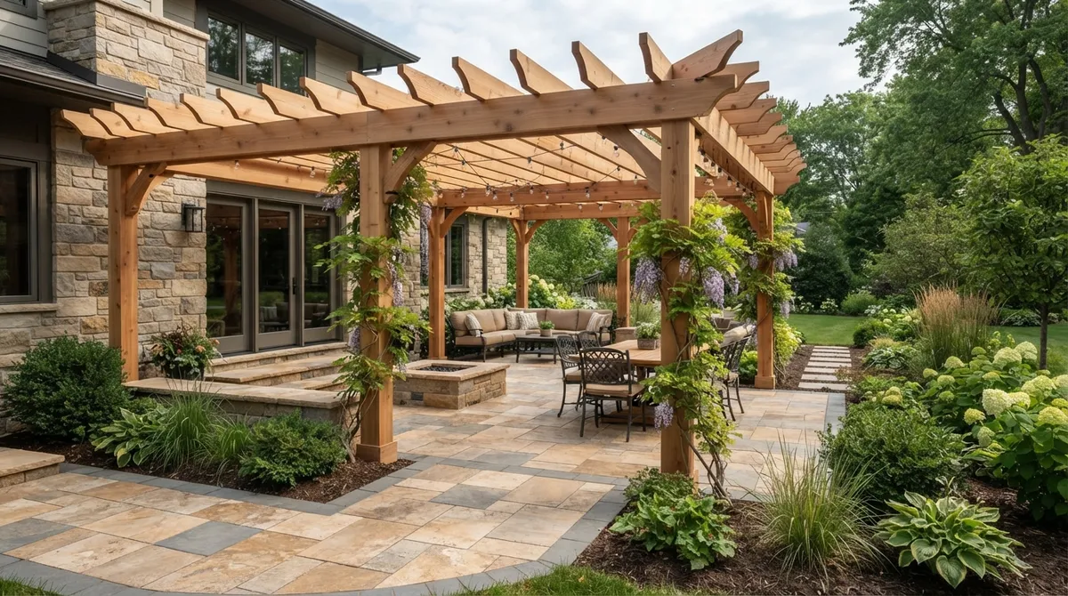 integrating a pergola with a paver patio