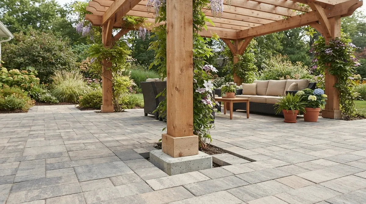 integrating a pergola with a paver patio
