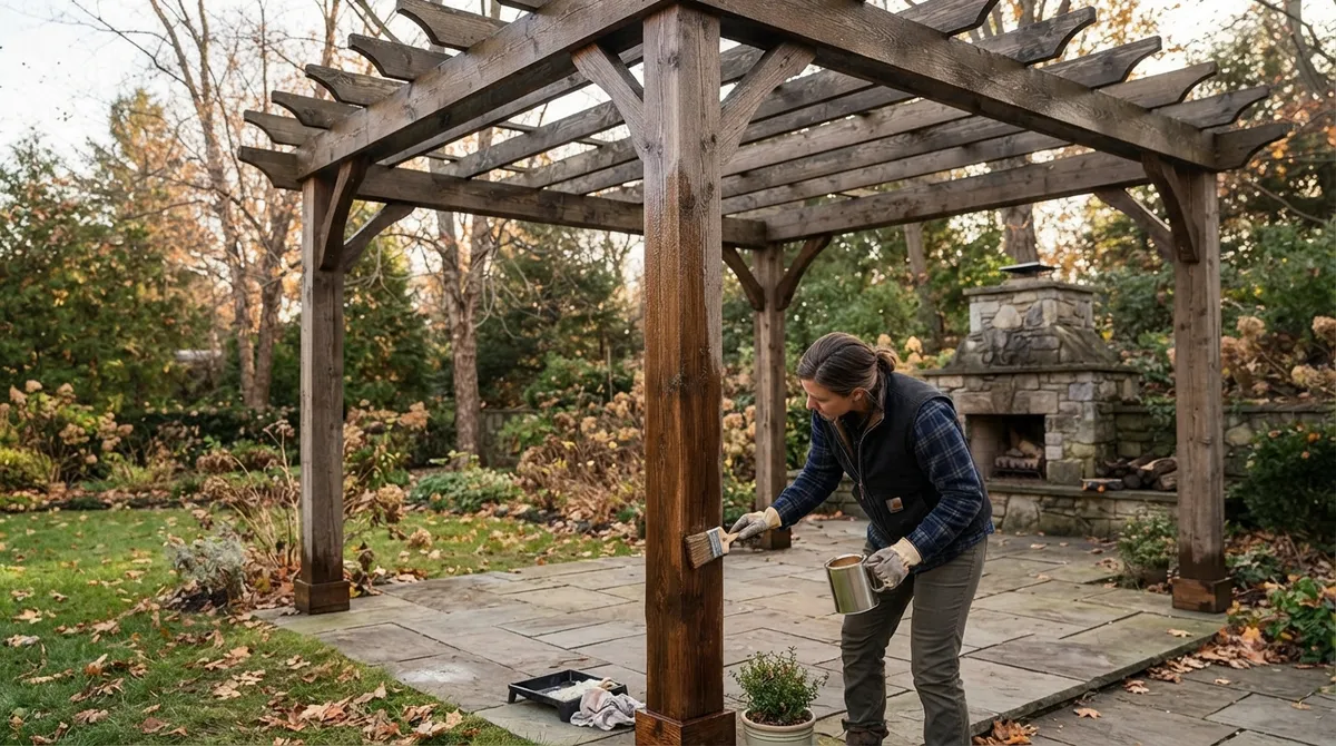 wood pergola winter care