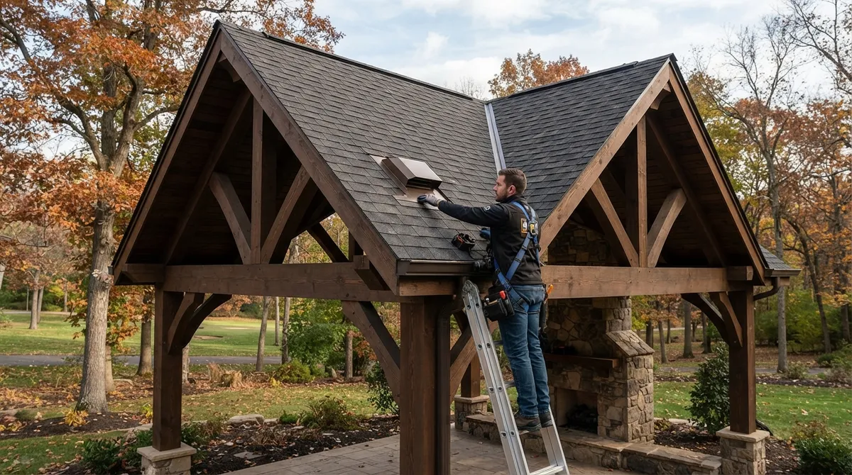 pavilion roof inspection before snowfall