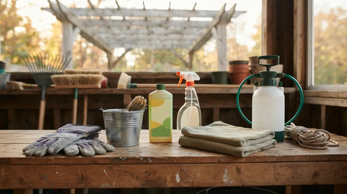 fall cleaning for pergola beams and posts