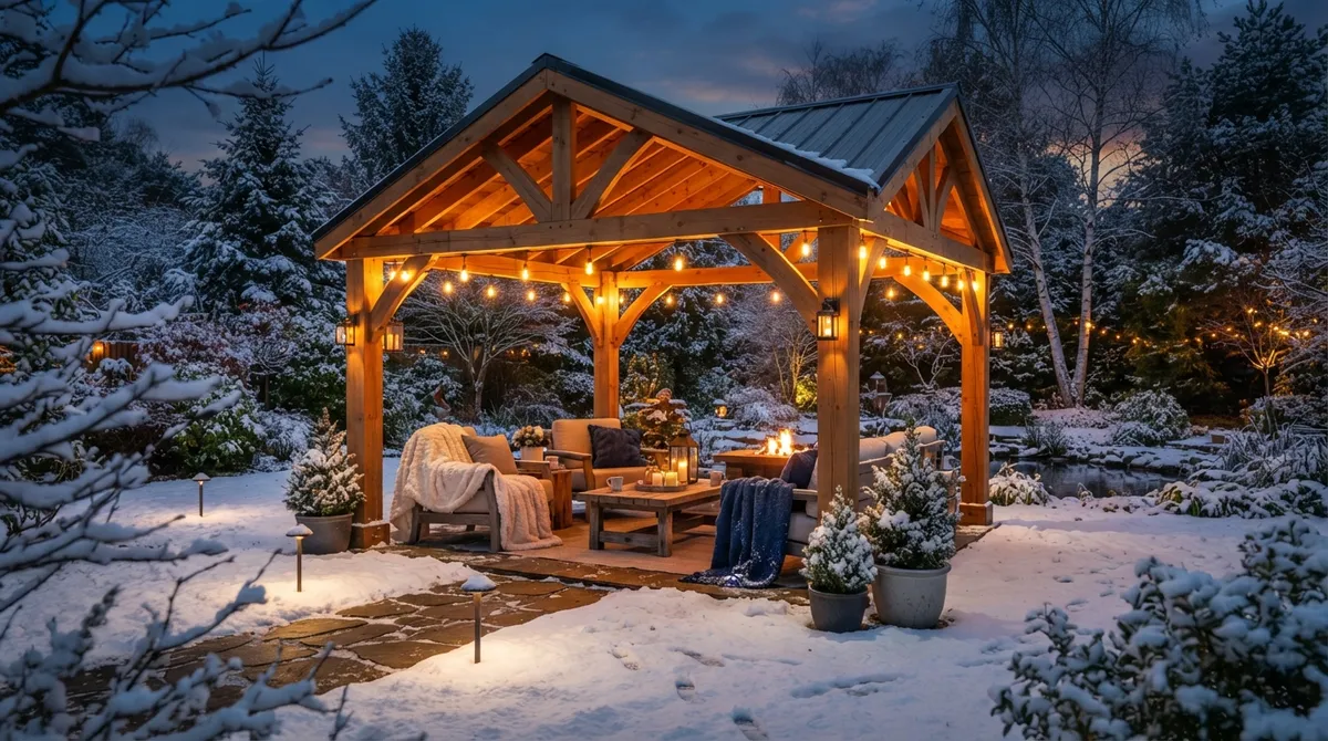 pavilion lighting for winter evenings