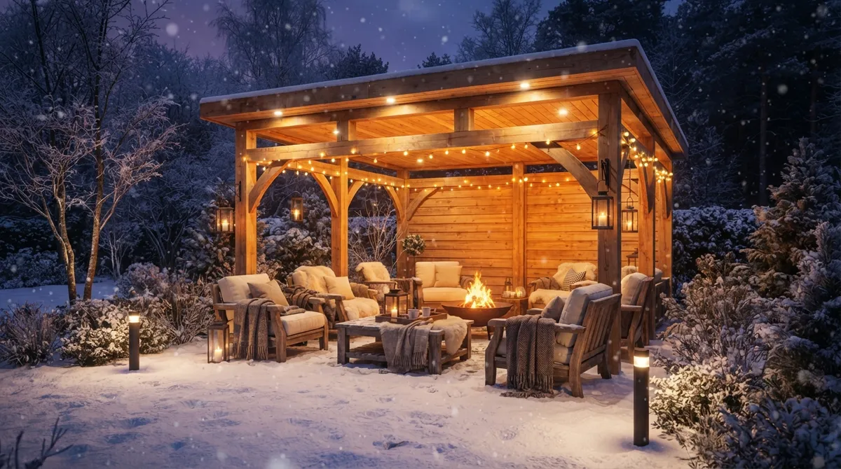pavilion lighting for winter evenings