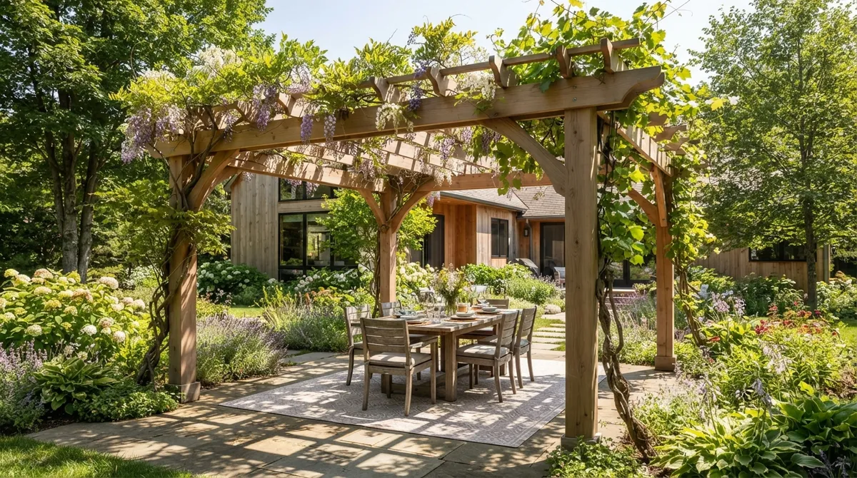 pergola placement for seasonal sunlight